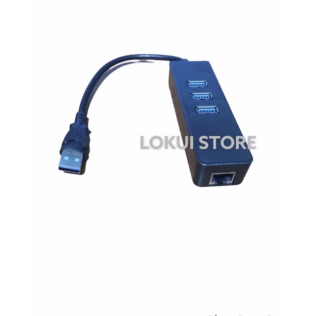 USB 3.0 To HUB 3 Port With Lan Gigabit Ethernet Adapter Converter - High Speed