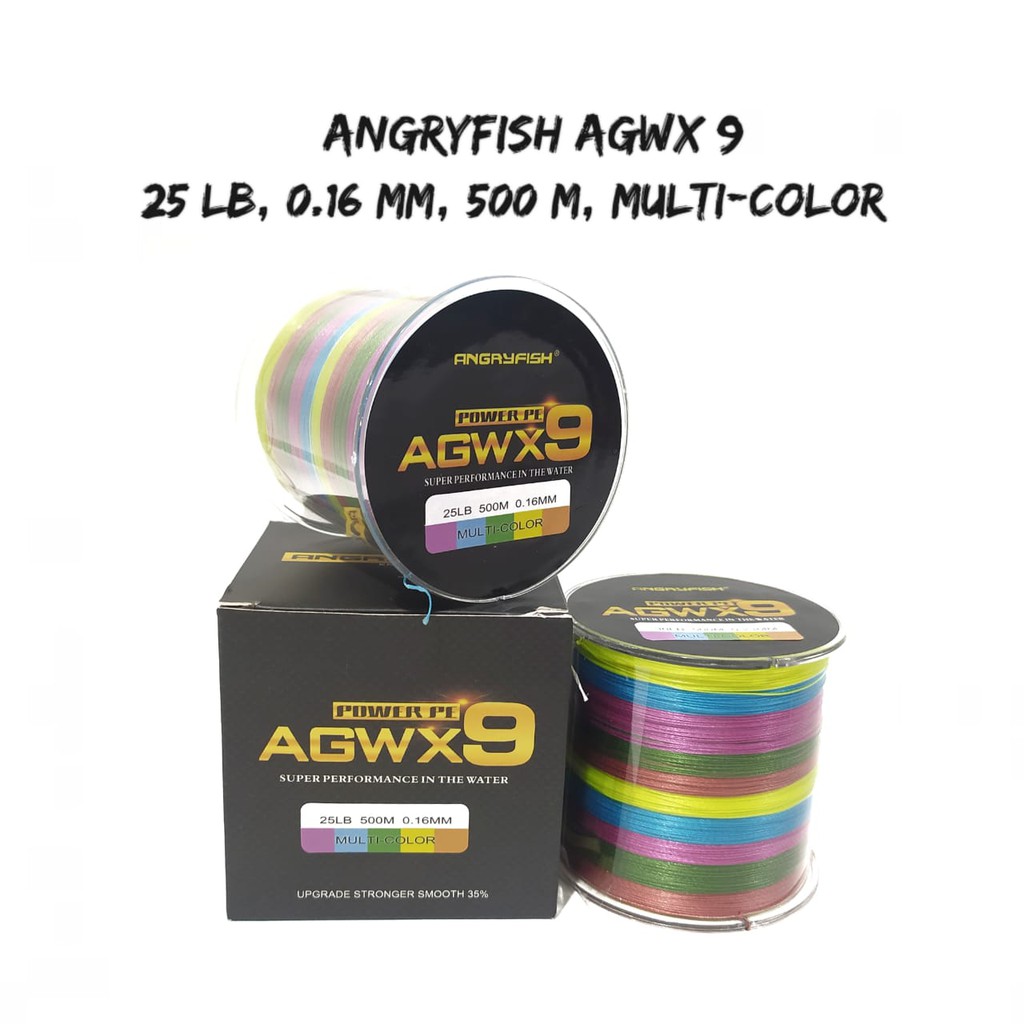 SENAR BRAID ANGRYFISH AGW X9 0.16 MM 25 LB 500 M PE 1