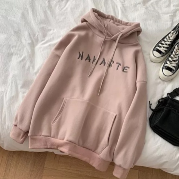 IvannaCollection Sweater Hoodie Wanita Oversize Tebal Jaket Hodie Couple Pasangan Namaste