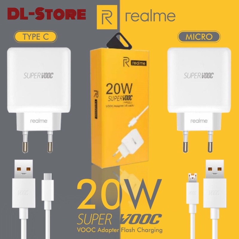 CHARGER REALME 20W MICRO Dan TYPE C SUPERVOOC FAST CHARGING TC TRAVEL CHARGER REALME 20W