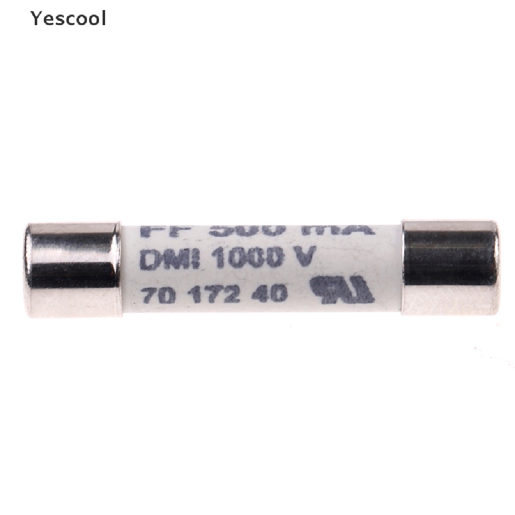 Yescool 1Pc Sekring dmi FF 0.5A 500mA 1000V Untuk multimeter F15B F17B F18B 6.3x32mm