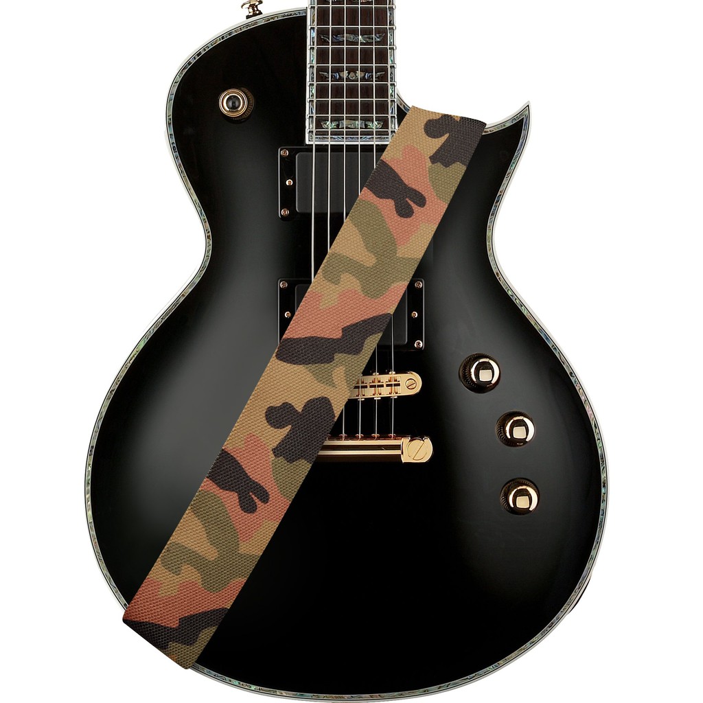 Amumu CO24W-CF Strap Gitar motif Camouflage Soft Cotton dg Pick Holder