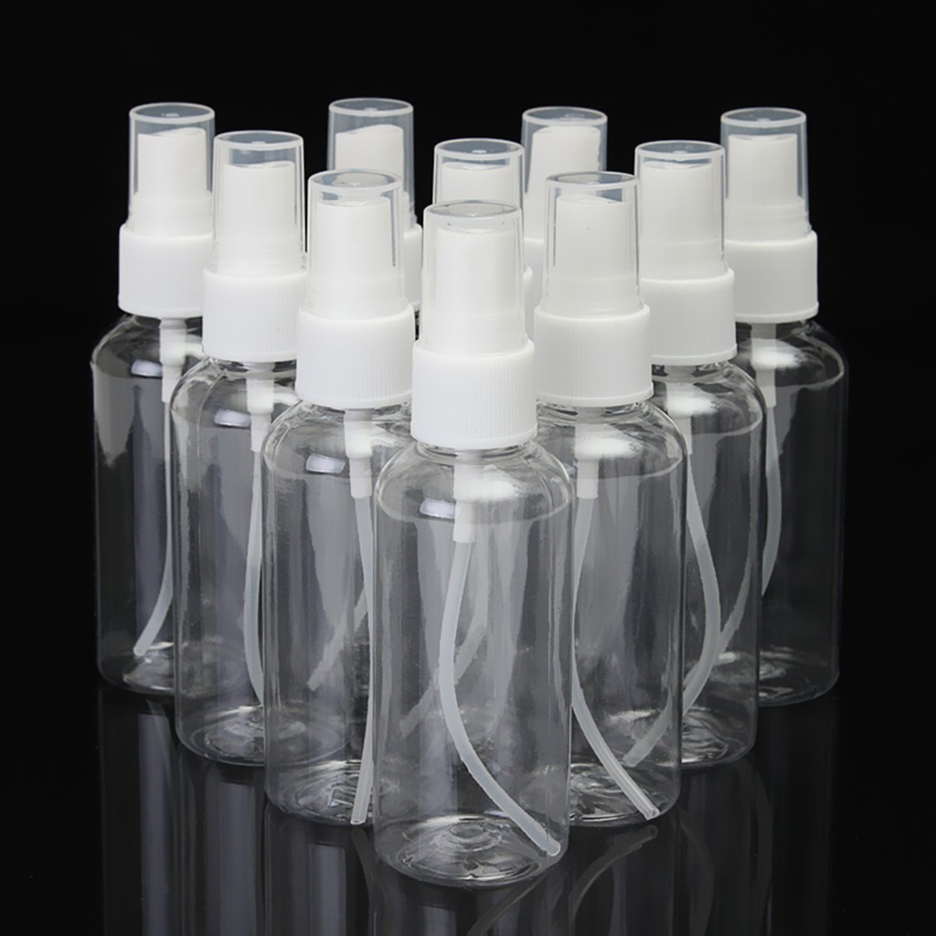 UG Botol spray PET plastik transparan natural tutup bening 100 ml 30/50/60/75 100ml
