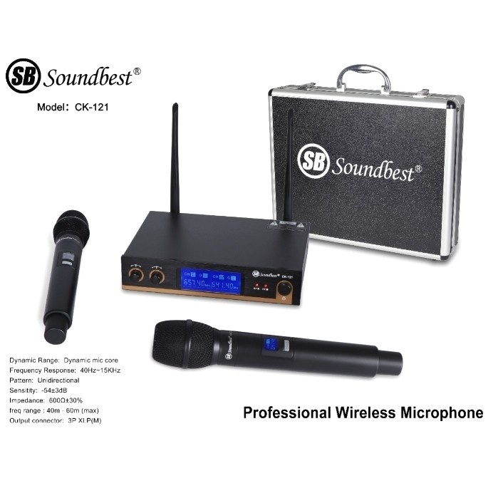 Microphone Wireless Soundbest CK-121 Handle ORIGINAL PRODUK BERGARANSI RESMI KUALITAS DI JAMIN BAGUS