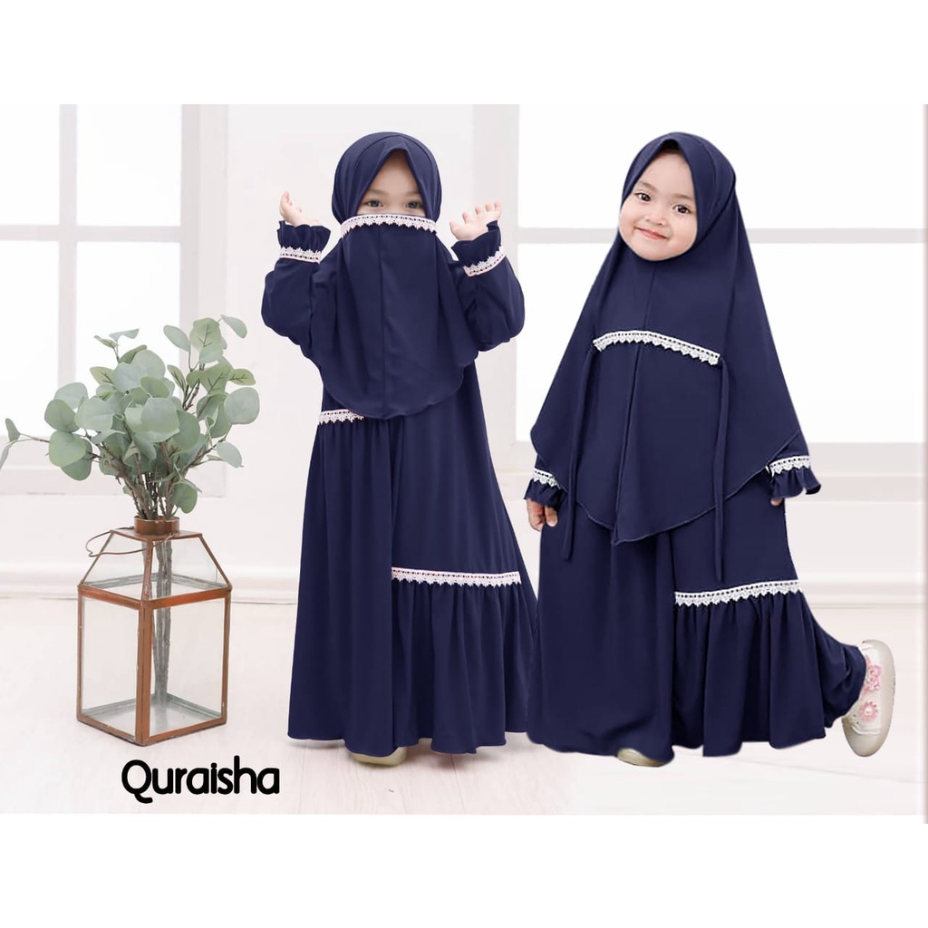 baju lebaran anak perempuan terbaru 2022 Dress gamis anak perempuan Quraisha Series Kids Baju Muslim