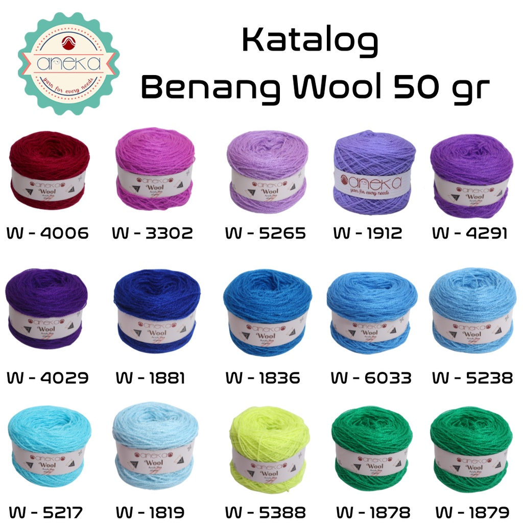 KATALOG - Benang Rajut Wool / Wol / Siet Yarn Vonel 30 dan 50 gram - 3