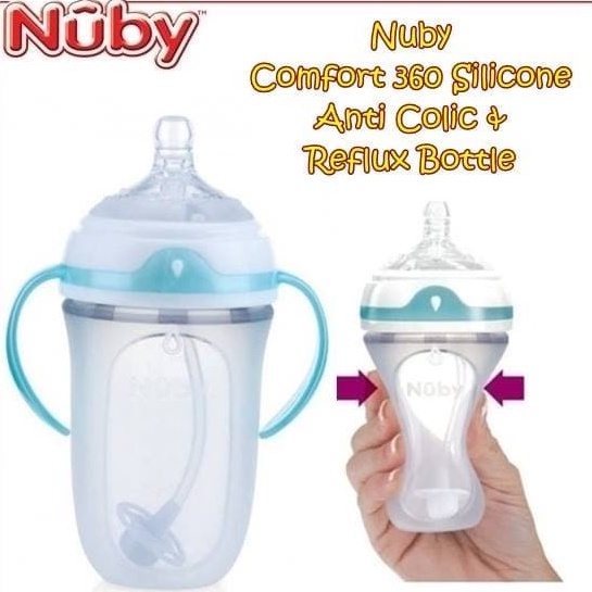 NUBY Comfort 360 Straw 250ml Silicone Anti Colic &amp; Reflux