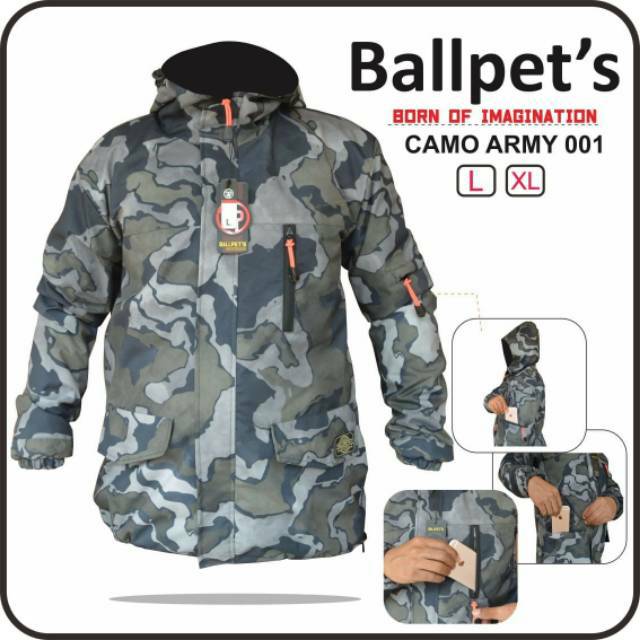 JAKET HOODIE BALLPET'S - CAMO ARMY