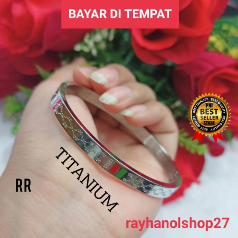 NEW!!! GELANG WANITA TITANIUM ANTI KARAT LAPIS EMAS WARNA GOLD DAN SILVER