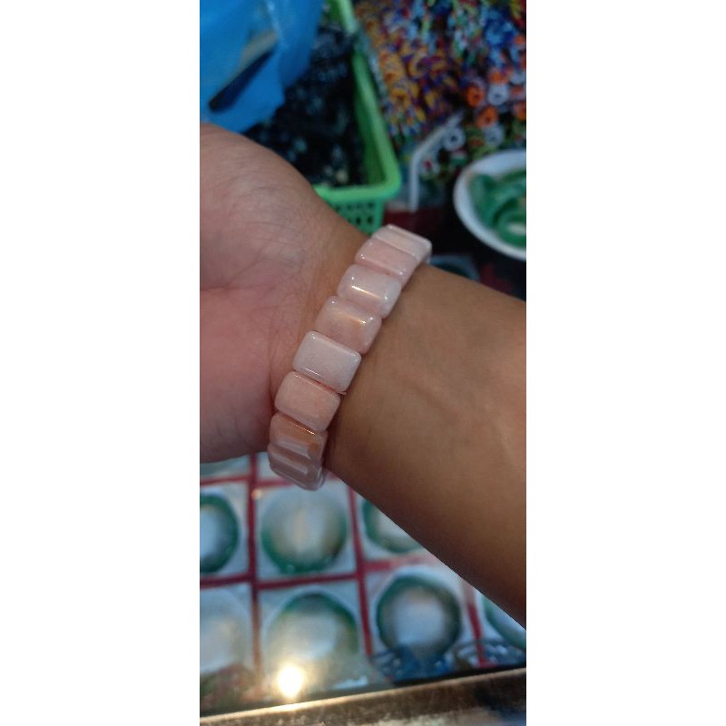 gelang batu akik otak udang ikat neylon elastis