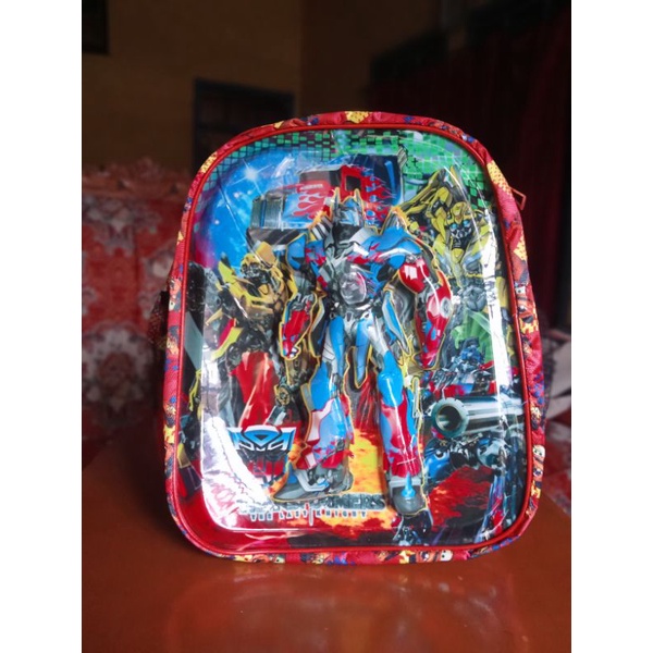 Tas Ransel Anak Perempuan Backpack Laki-laki Embos Timbul Karakter Kartun Robott