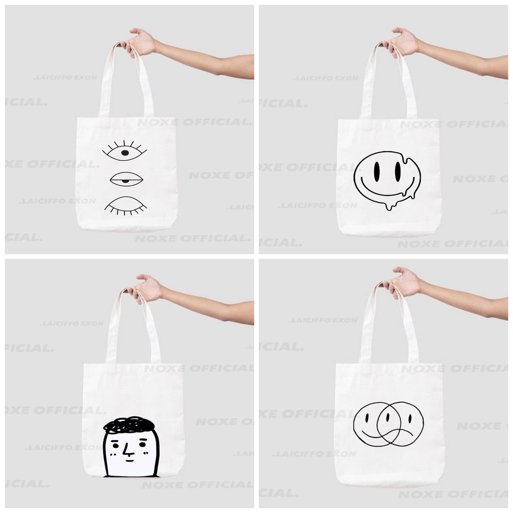 TOTE BAG SERBAGUNA BAHAN TEBAL ANTI AIR GAMBAR SIMPLE