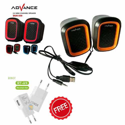 Advance Speaker USB Duo-050 FREE adaptor charger usb