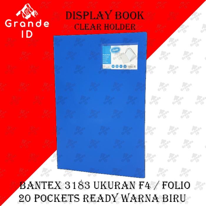 

MAP CLEAR HOLDER DISPLAY BOOK BANTEX 3183 FOLIO F4 ISI 20 POCKET