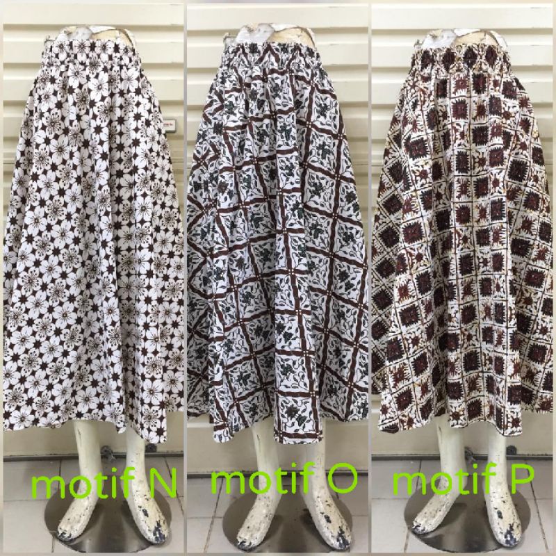 Rok Klok Batik RK09 Maxi Skirt 7/8 Bawahan Wanita Batik Rok Lebar Klok Model Payung
