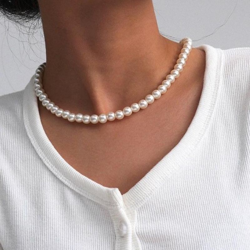 Hanna Pearl Korean Choker Necklace Kalung Mutiara Gaya Korea