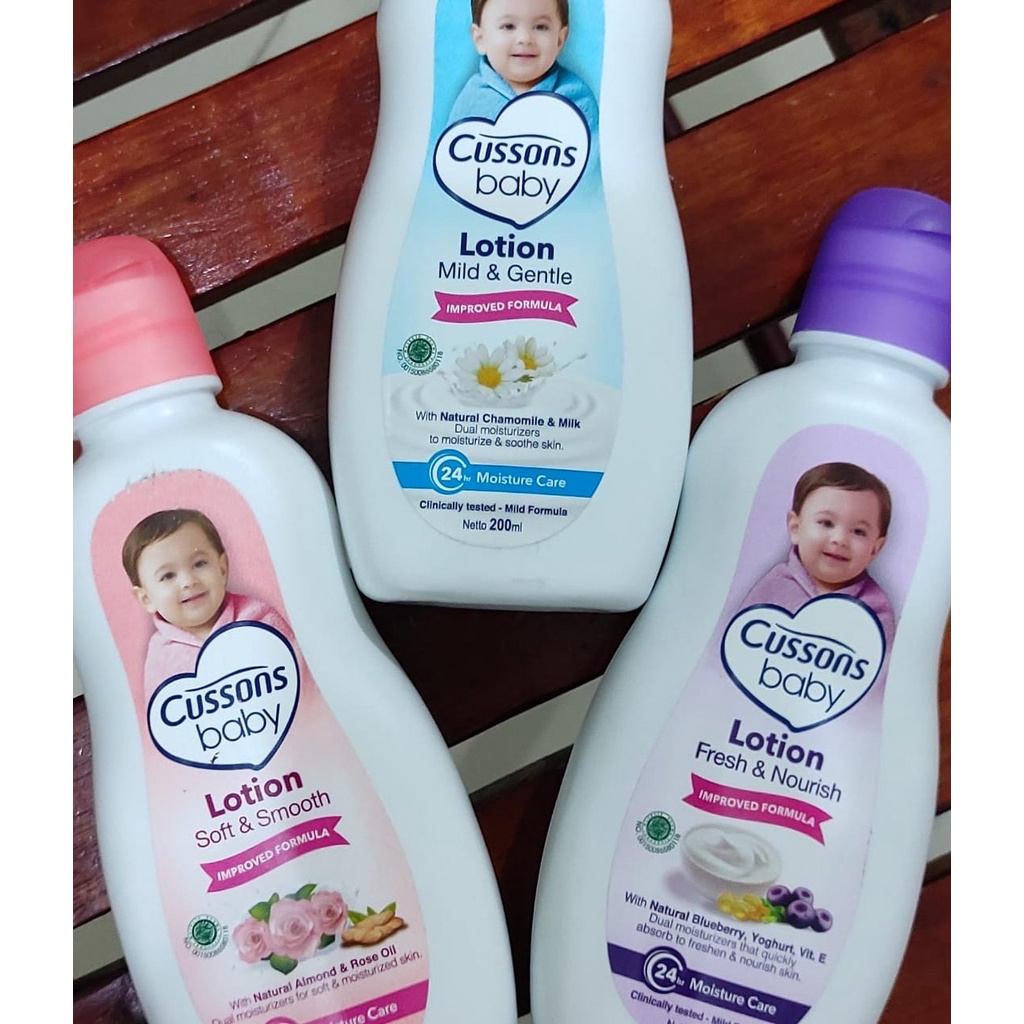 Cussons Baby Lotion Bayi Ukuran 200 ML / Soft &amp; Smooth / Fresh &amp; Nourish / Mild &amp; Gentle