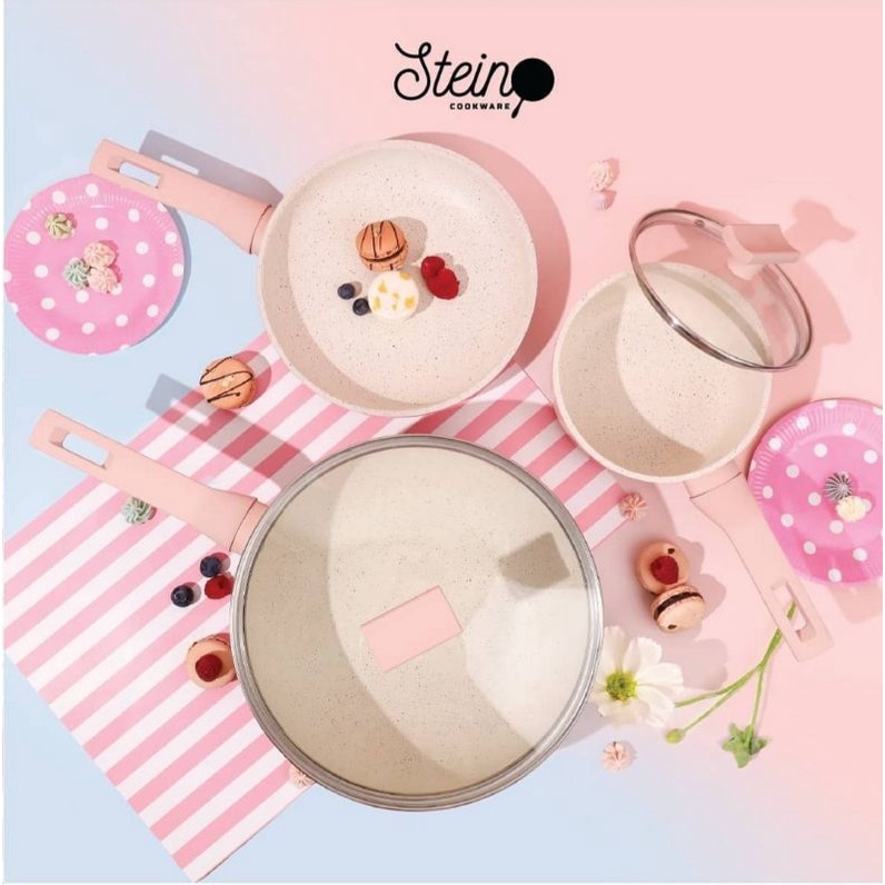 Jual Stein Glow Pan In Set Pink Isi Panci Tutup Shopee Indonesia