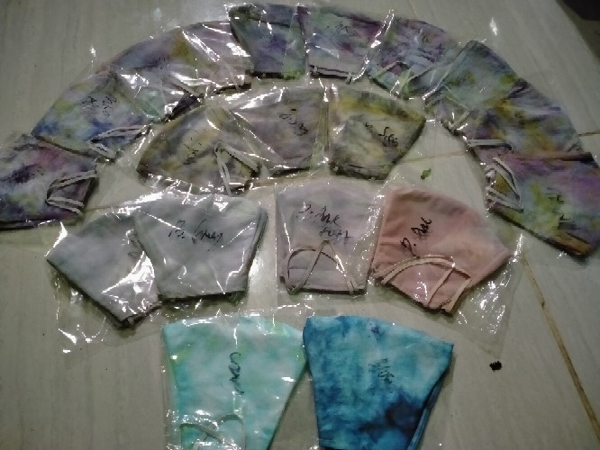 Masker Tie Dye / Masker Tie Dye / Masker Tay Dye / Masker 2 Ply Hand Made