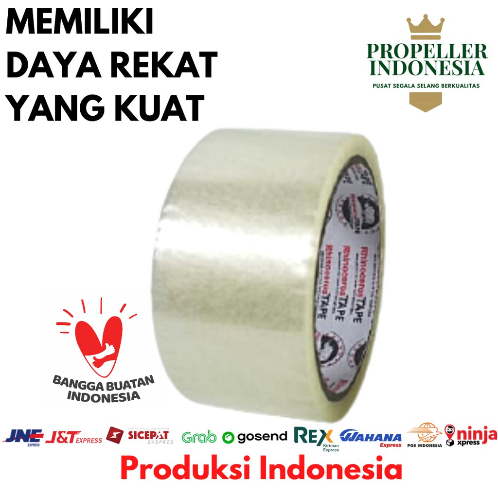 Lakban RHINOCEROS Tape Clear 45mm x 50 Yard