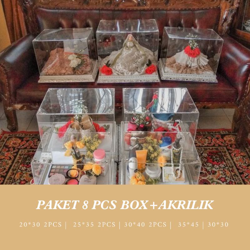 PAKET 8 PCS BAKI HANTARAN | SESERAHAN | BAKI HANTARAN TUTUP AKRILIK