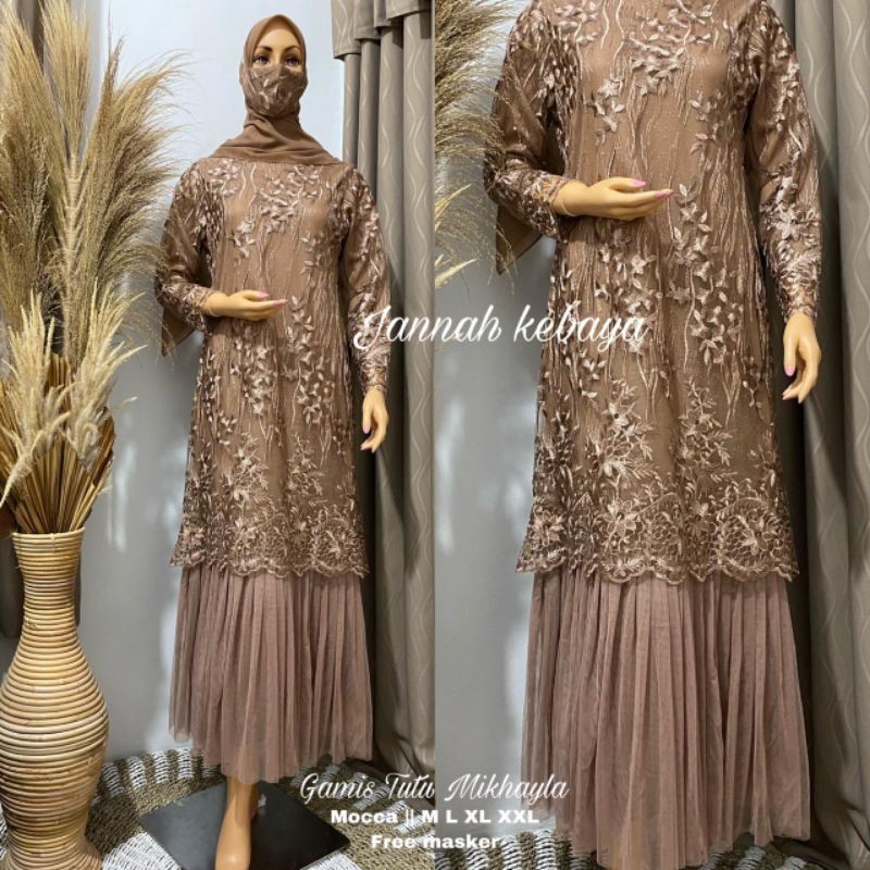 KEBAYA REAL PICT/BISA COD/GAMIS TUTU MIKAYLA/BY JANNAH