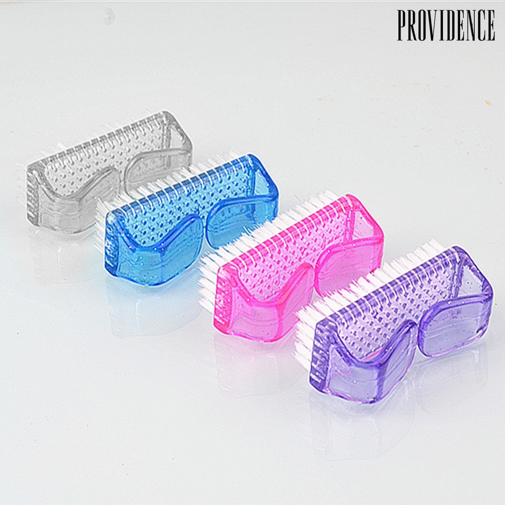 Providence 4Pcs Plastic Handle Grip Nail Dust Brush Fingernail Scrub Cleaner Pedicure Tools