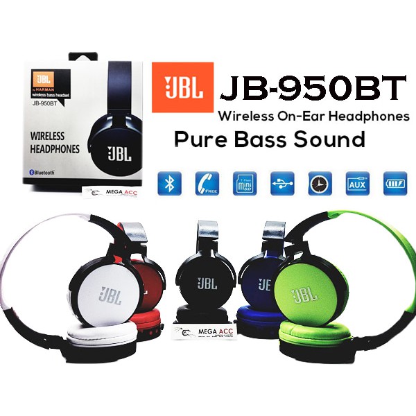 JBL Headset Wireless Bass JB950BT With Tft Card