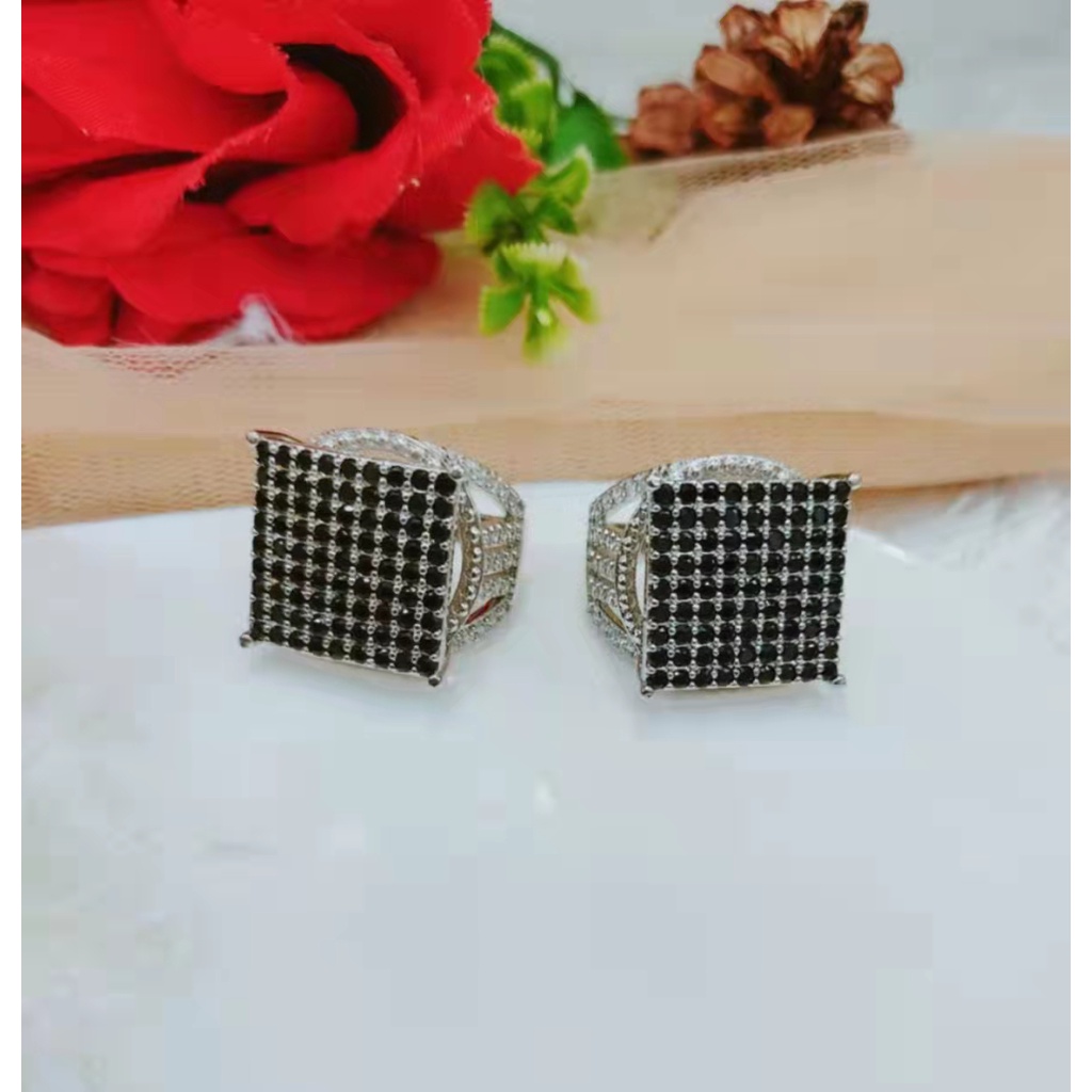 Cincin Xuping Permata Putih/Hitam Lapis Emas Perhiasan L21