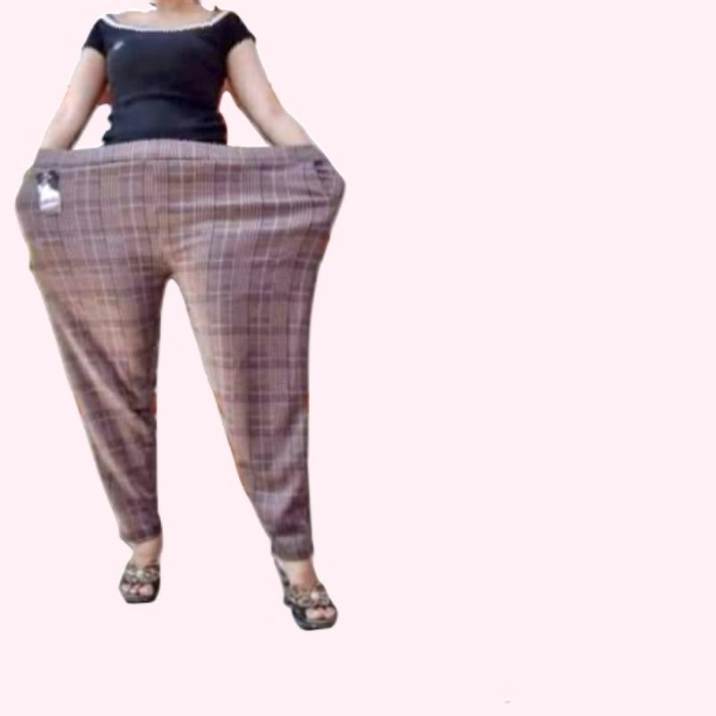 Tartan Basic Pants BEST SELLER ZARA PANTS CHINOS murah/ PANTS ZARA MURAHXXXL | Luna Super Jumbo Motif Kotak | Celana Wanita Big Size | Oversize