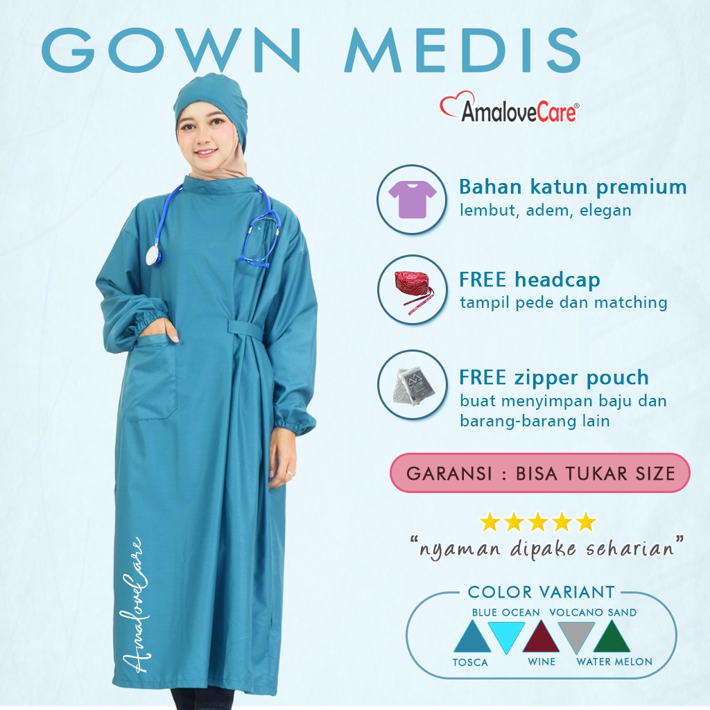 Surgical Goun APD Medis / Gown Ok Baju bedah operasi dokter dan perawat bahan katun toyobo Amalove c