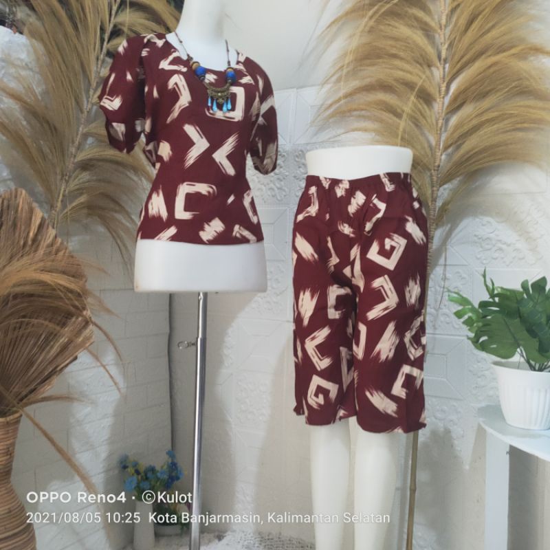 zahra.al.gifari/setelan pendek kulot bali promo murah adem Banjarmasin laris/cod/bayar di tempat