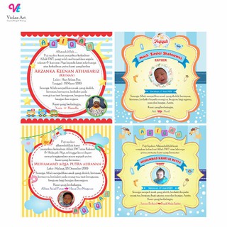 Kartu Ucapan Atau Undangan Aqiqah Selapan Tedhak Siten Khitanan Ulang Tahun Shopee Indonesia