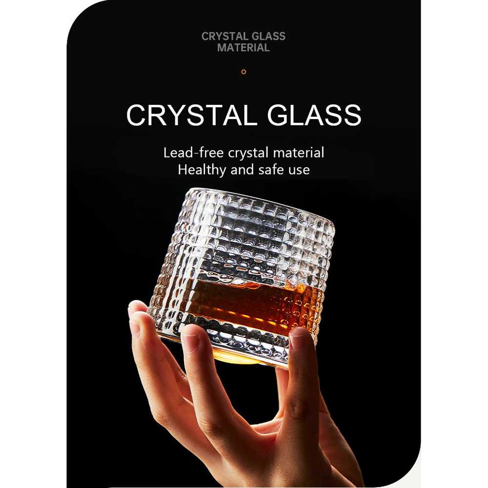 TD-DA One Two Cups Gelas Cangkir Spinning Whisky Wine Glass Cup 150ml YJ101