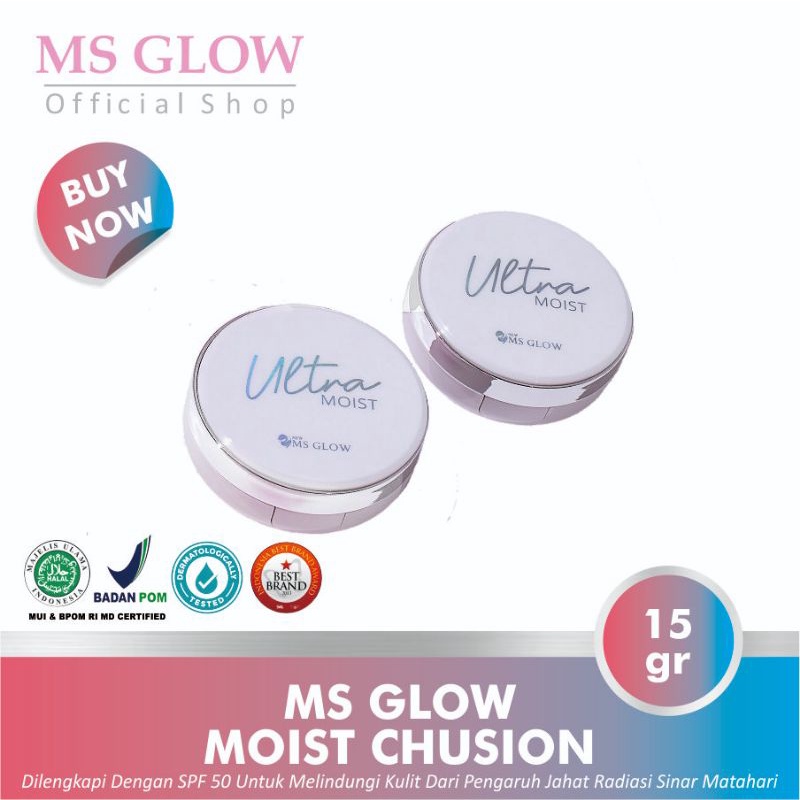 Cushion Ms Glow Ultra Moist Cushion Ms Glow Cusion Ms Glow Bb Cushion Ms Glow Pelembab Ms Glow 15gr