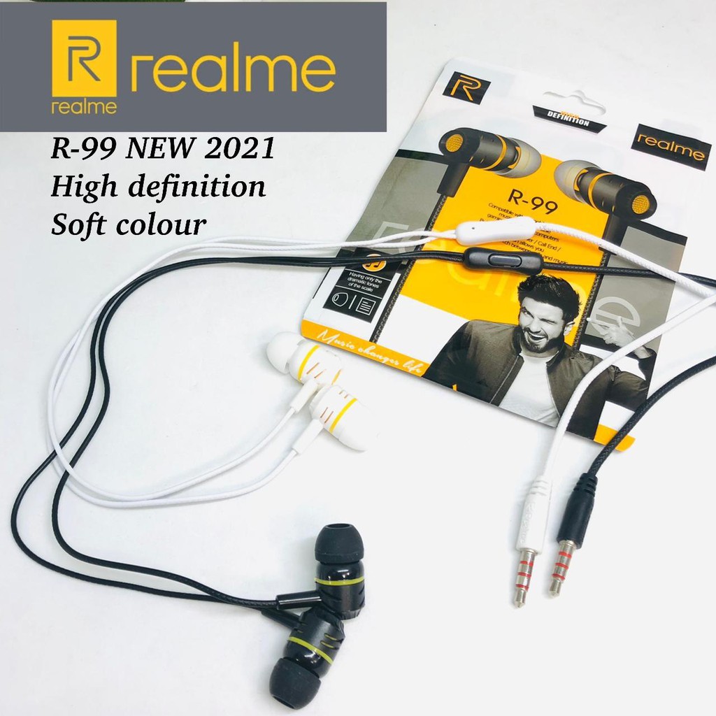 new~Headset/Handsfree REALME R32 / R96 , R97 , R98 , R99 Music Earphone Feel The Real Bass