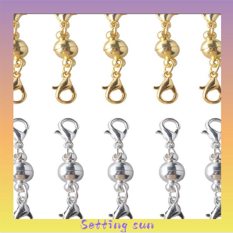 5 Pcs DIY Magnetic Gesper Kalung Gelang Konektor Pengait Extender Membuat Perhiasan Perlengkapan TN