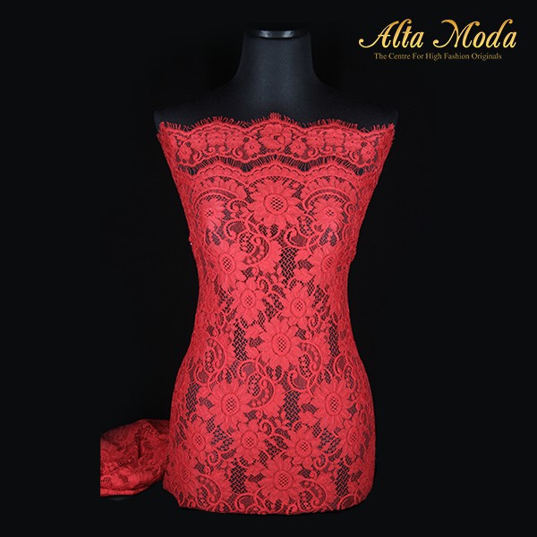 

Alta Moda Brokat Semi Perancis Motif Sunflower Parsley Merah (2.5M)