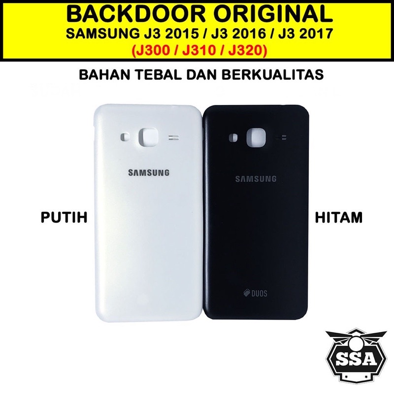 Backdoor Original Samsung J3 2015 / J3 2016 / J3 2017 / J300 / J310 / J320 Back Cover Tutup Baterai Belakang Kualitas Ori