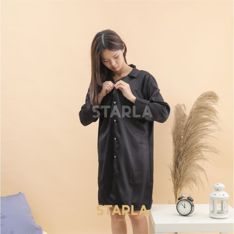 GROSIR DRESS SATIN BAJU TIDUR WANITA PIYAMA DEWASA DRESS PAJAMAS SATEN SATIN MURAH STARLA