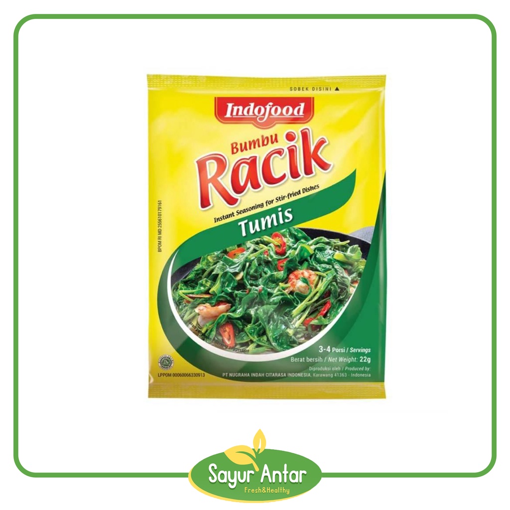 

Bumbu Racik Tumis Indofood 1 Pcs | Sayur.Antar | Free Ongkir Bandung Cimahi