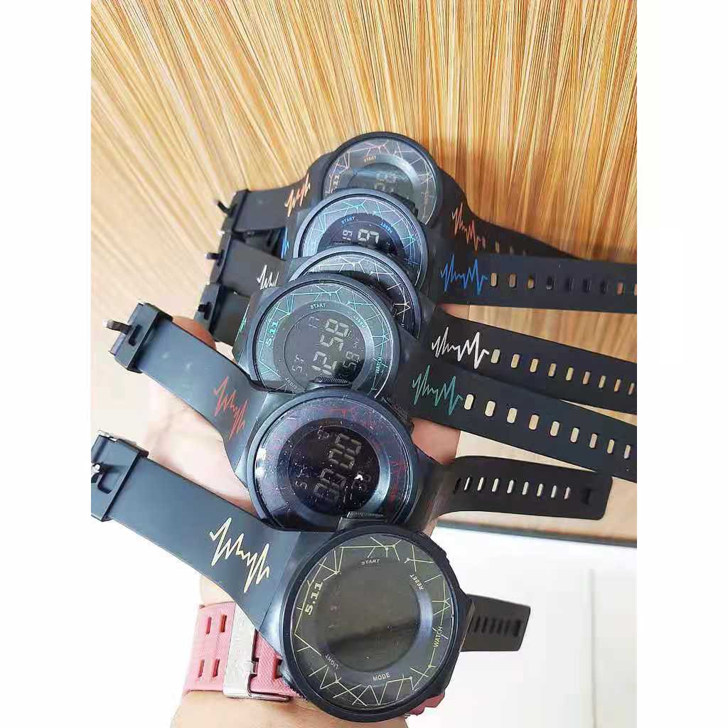 [✅COD]Jam Tangan Digital 511 dig1006 Body Bulat Strap Rubber Murah