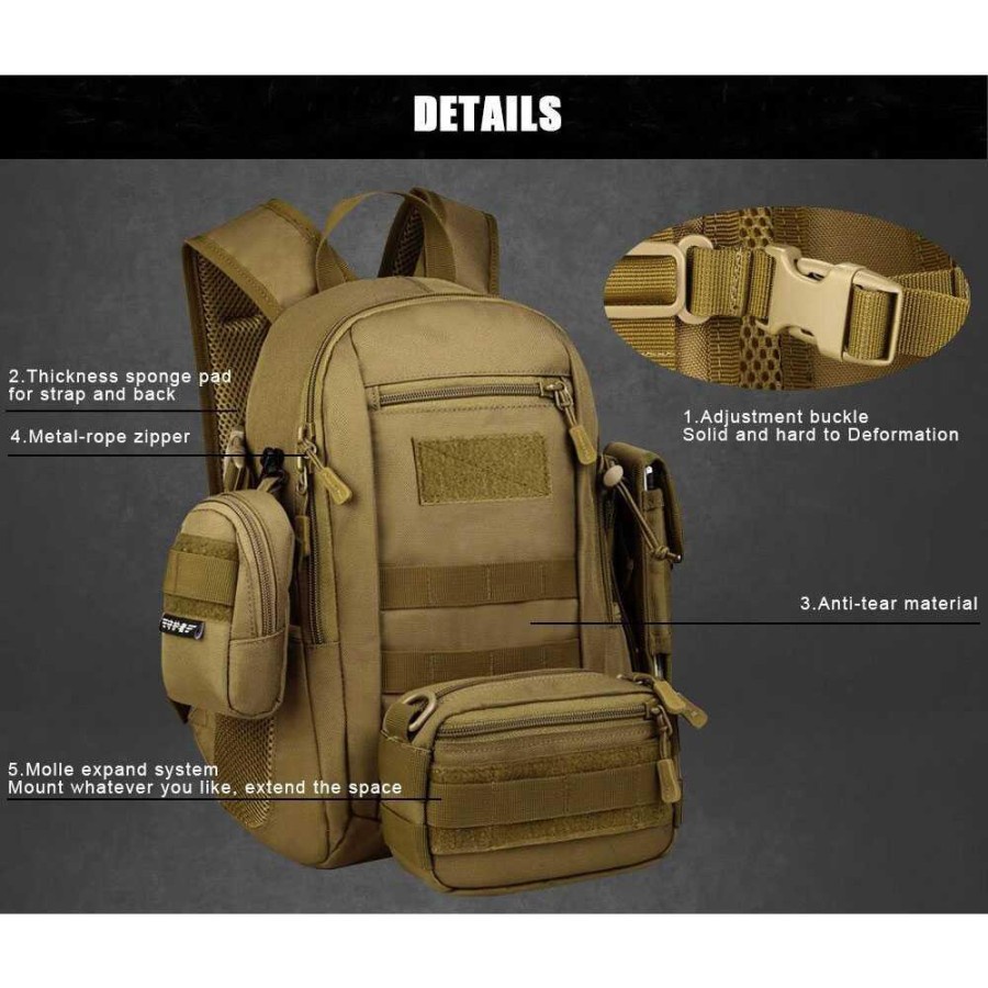 Tas Ransel Backpack Military Tactical Waterproof 15L - S429