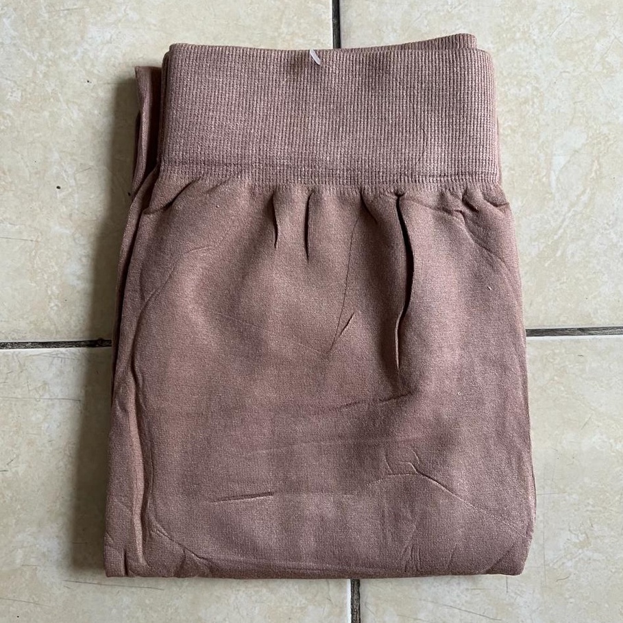 Celana Legging HW Import / Polos Panjang Highwaist / Fashion Wanita (901)-Mocca