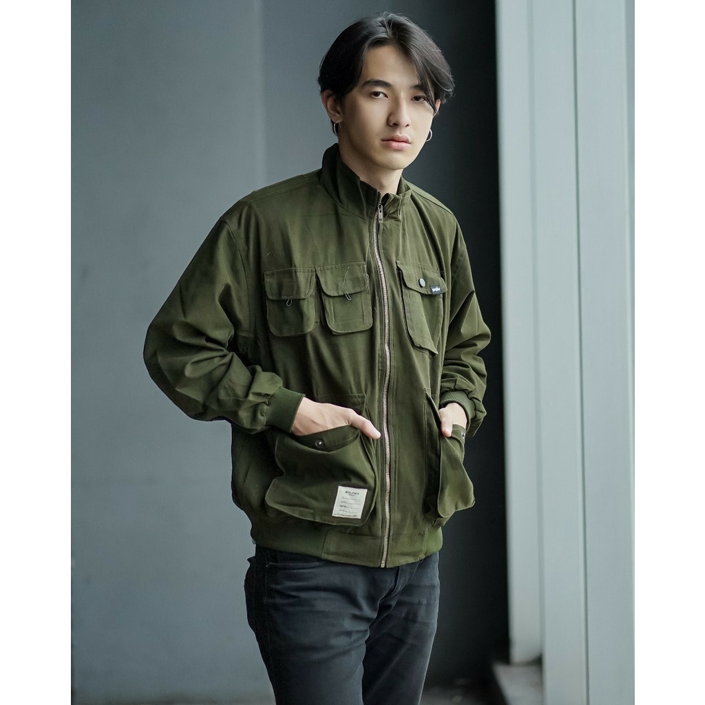 ORIGINAL WOLV Jaket Maverick Hijau Army Jaket Parka Wolv