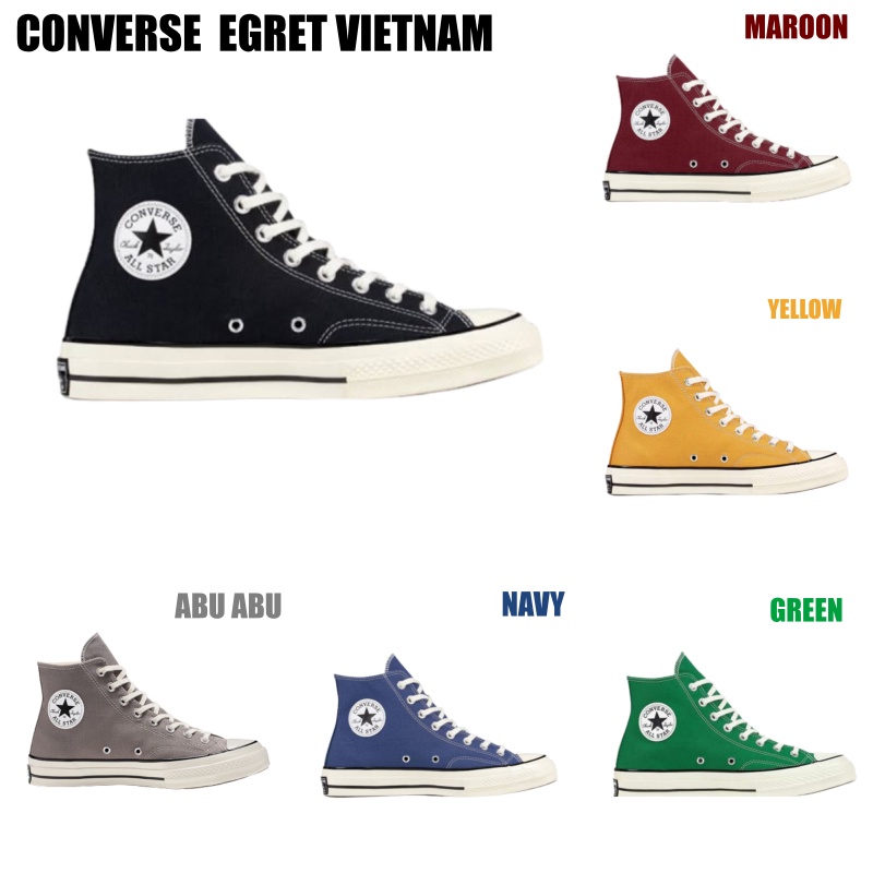 Sepatu Converse 70s High Black White Egret Premium Quality Made In Vietnam