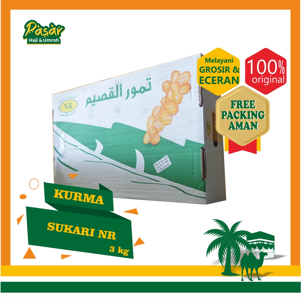 

Kurma Sukari Sukkari Sukkary Al Haromain Sukari Basah Premium Kurma Raja Kurma 3kg