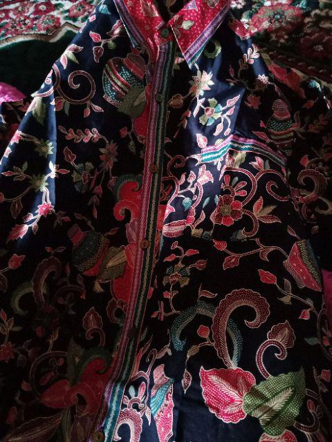 Qnunbatik Kemeja Batik Lengan Panjang Gentong Warna