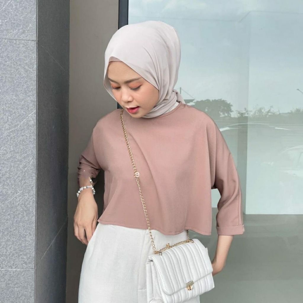 1KG MUAT 5PCS | STELA TOP ATASAN CROP AIRFLOW CRINKLE HITS OOTD SELEBGRAM FASHION GROSIR MURAH WANITA