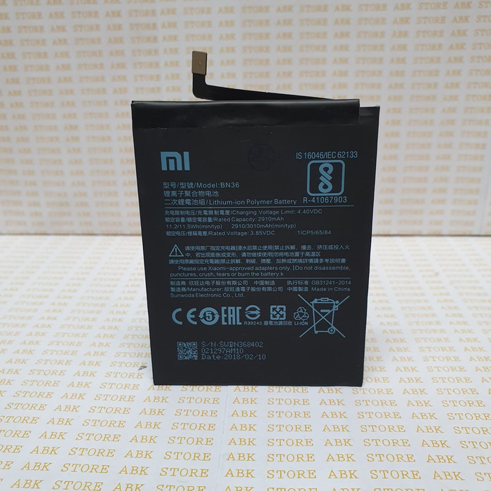 Baterai Batre Battery Xiaomi Mi A2 MiA2 Mi6x BN36 Ori